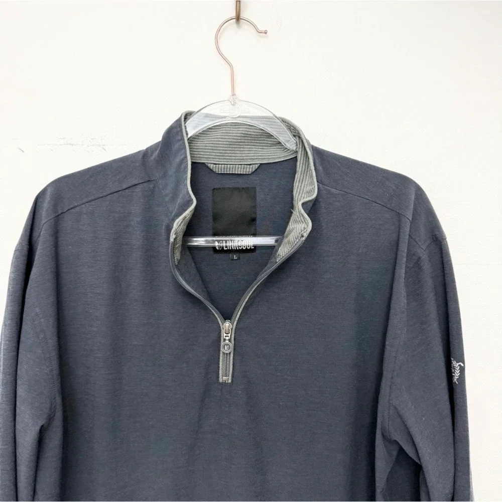 Linksoul Morris Men's Quarter Zip Windbreaker Jacket Navy Golf Size L